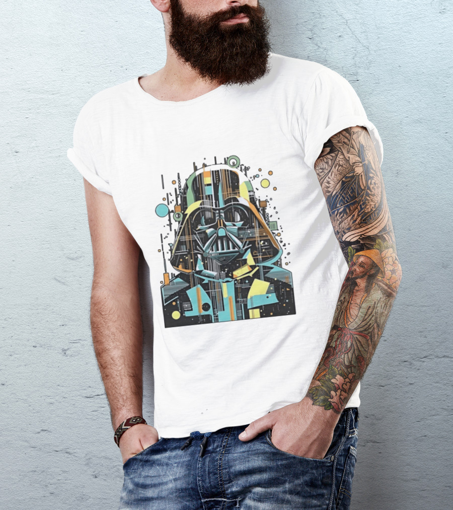 Darth Vader Geometric Circuit Abstract Tech T-Shirt