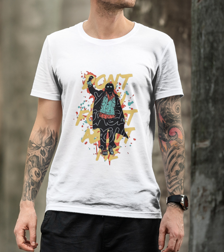 Don't Forget About Me Masked Figure Neon Paint Splatter T-Shirt