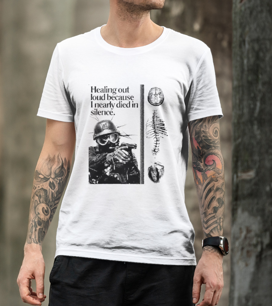 Healing Out Loud Soldier Brain Anatomy Urban Silence T-Shirt
