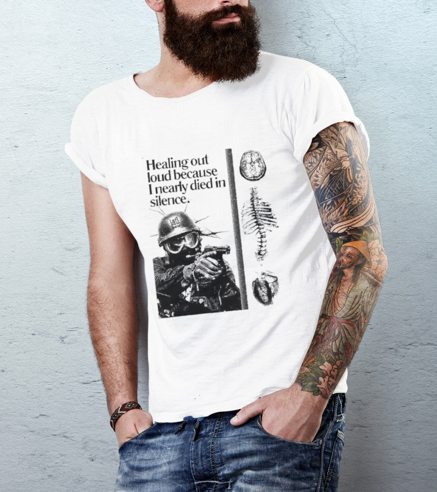 Healing Out Loud Soldier Brain Anatomy Urban Silence T-Shirt