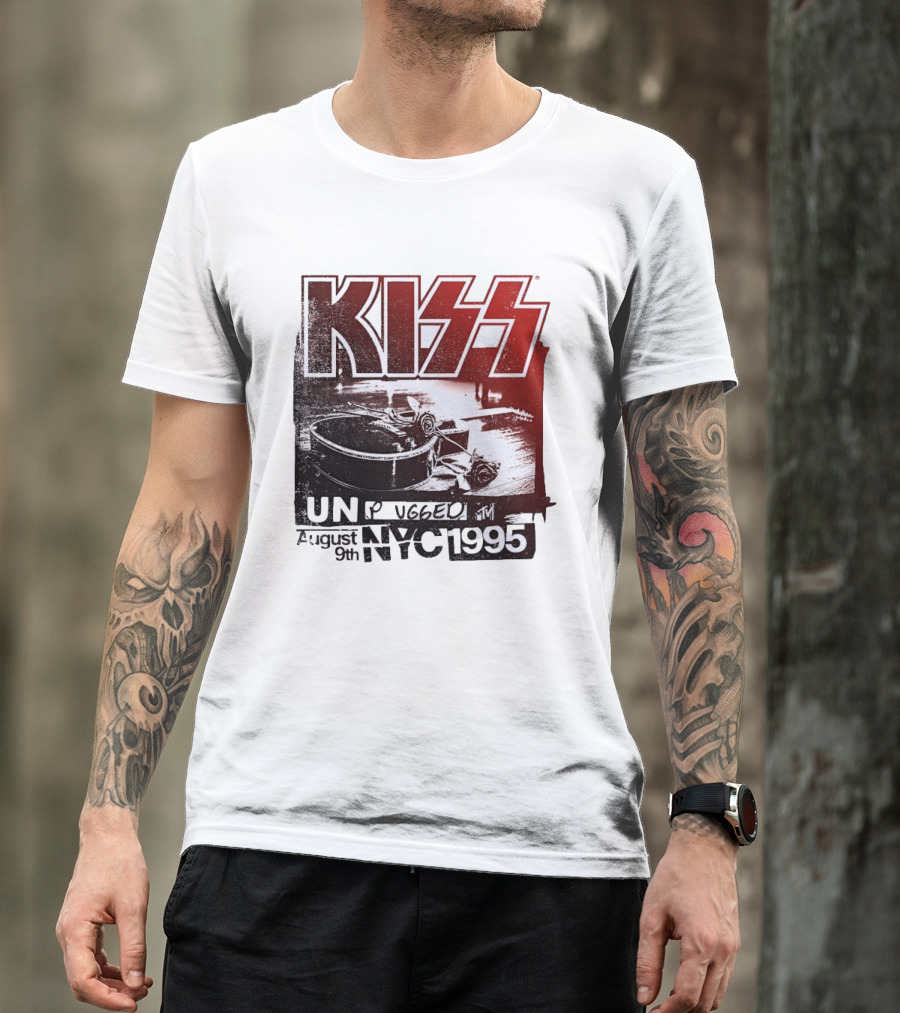 KISS Unplugged MTV August 9th 1995 NYC Guitar Roses T-Shirt