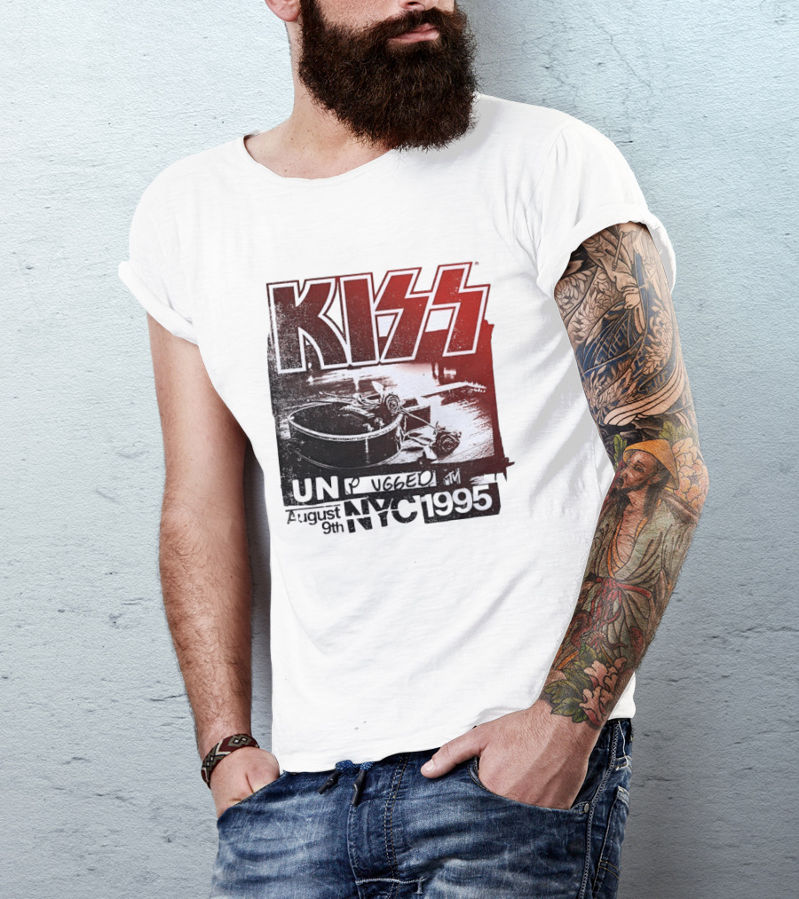 KISS Unplugged MTV August 9th 1995 NYC Guitar Roses T-Shirt