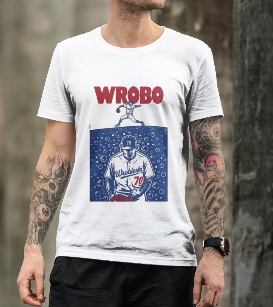 Wrobo Wrobleski 70 Baseball Pitcher Bubble T-Shirt