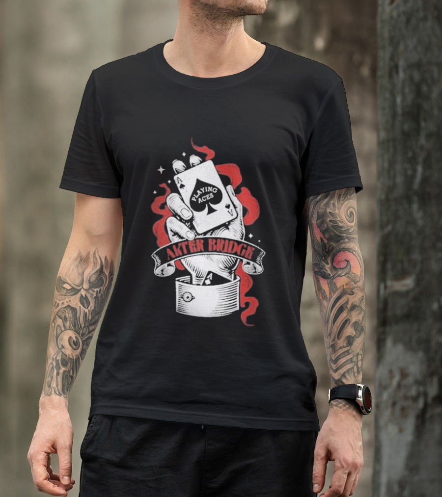 Alter Bridge Playing Aces Hand Holding Cards T-Shirt