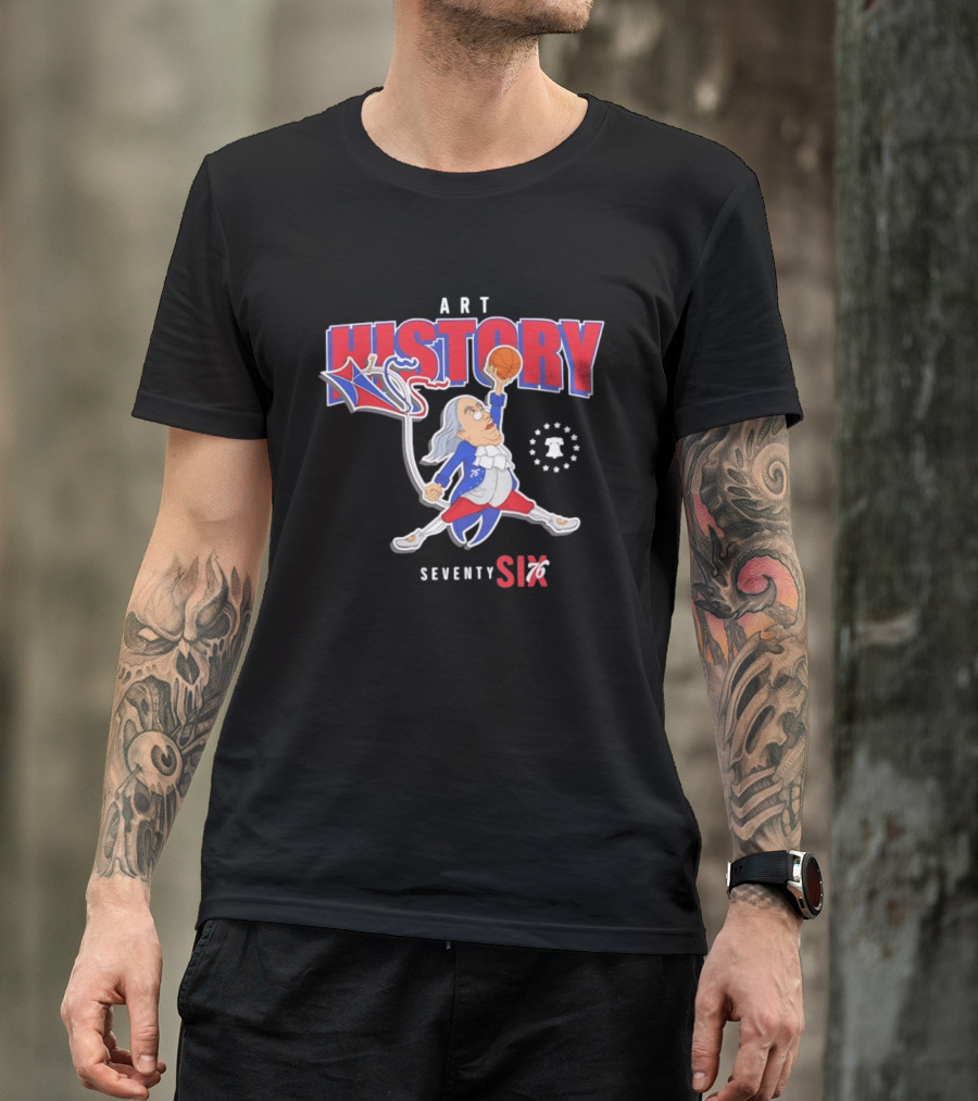 Ben Frankjumpman Art History Seventy Sixers T-Shirt