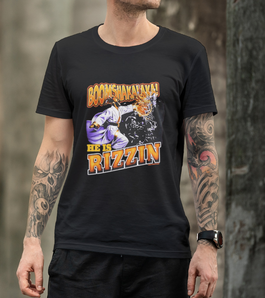 Boomshakalaka He Is Rizzin Jesus Easter Basketball Dunk T-Shirt