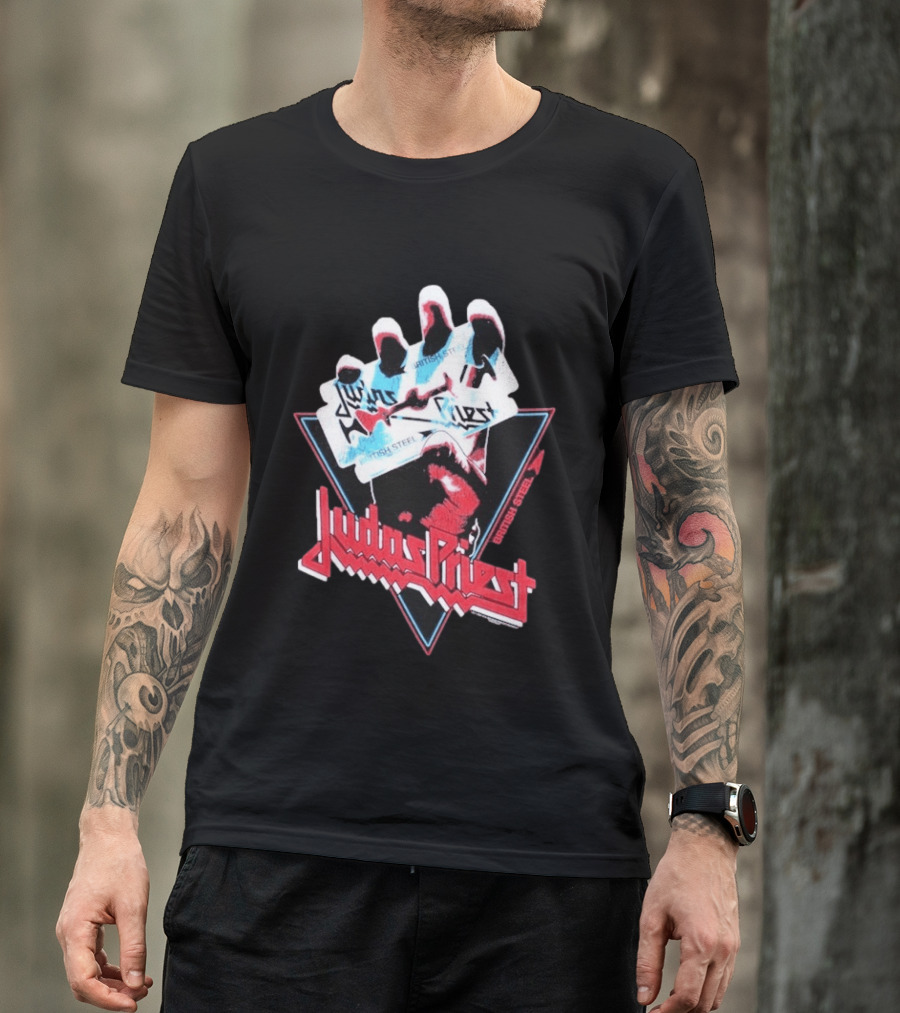 Judas Priest British Steel Hand Triangle Classic Rock T-Shirt