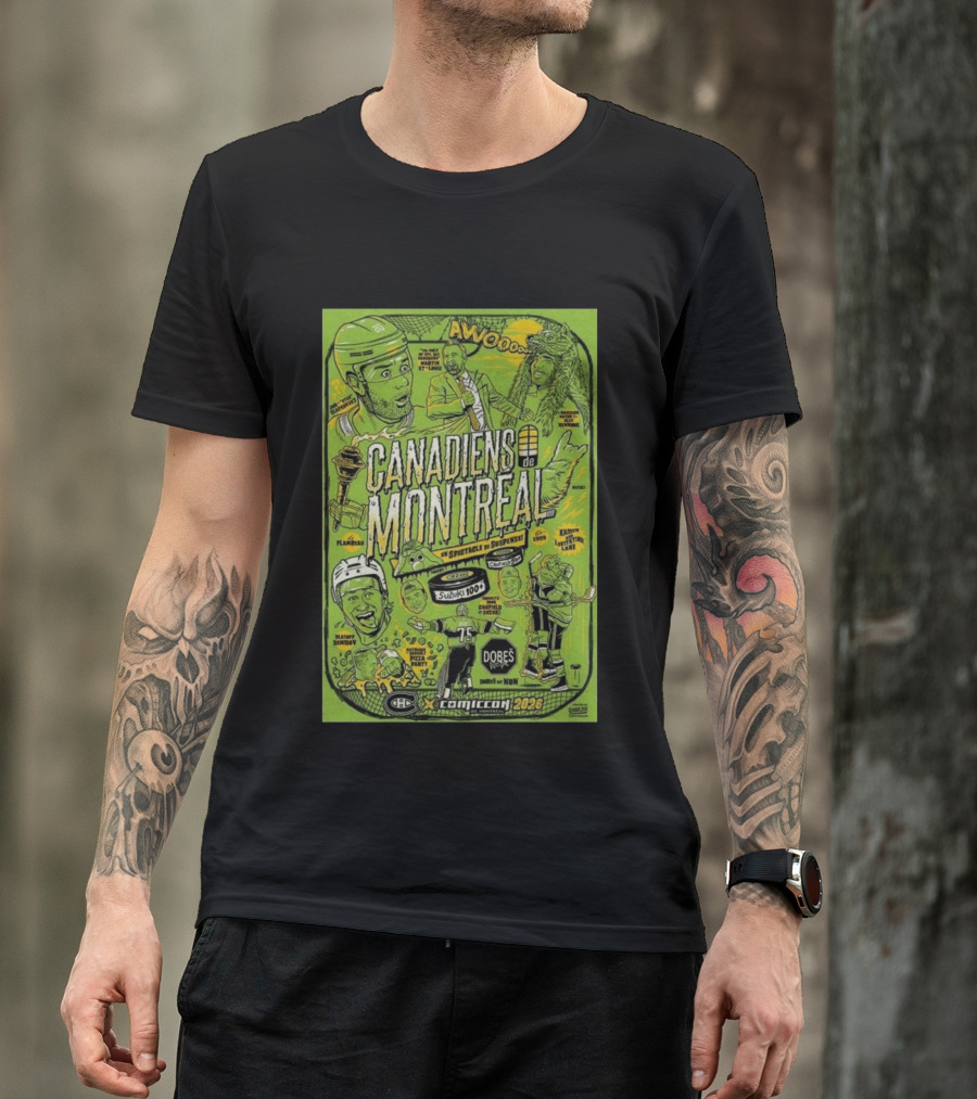 Canadiens De Montreal Comiccon 2026 Suzuki Martel St Louis Flanagan Dubeau Klingtent Laviolette Dobes 75 T-Shirt