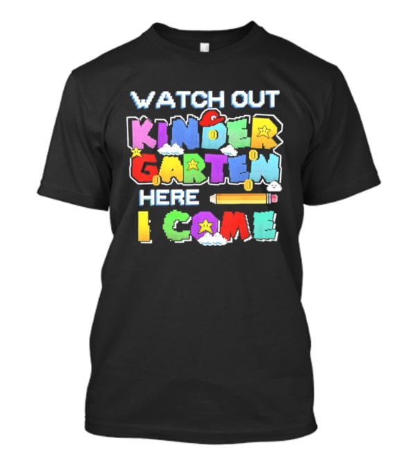 Out Kindergarten Here I Come Fun Colorful Back To School Kids T-Shirt