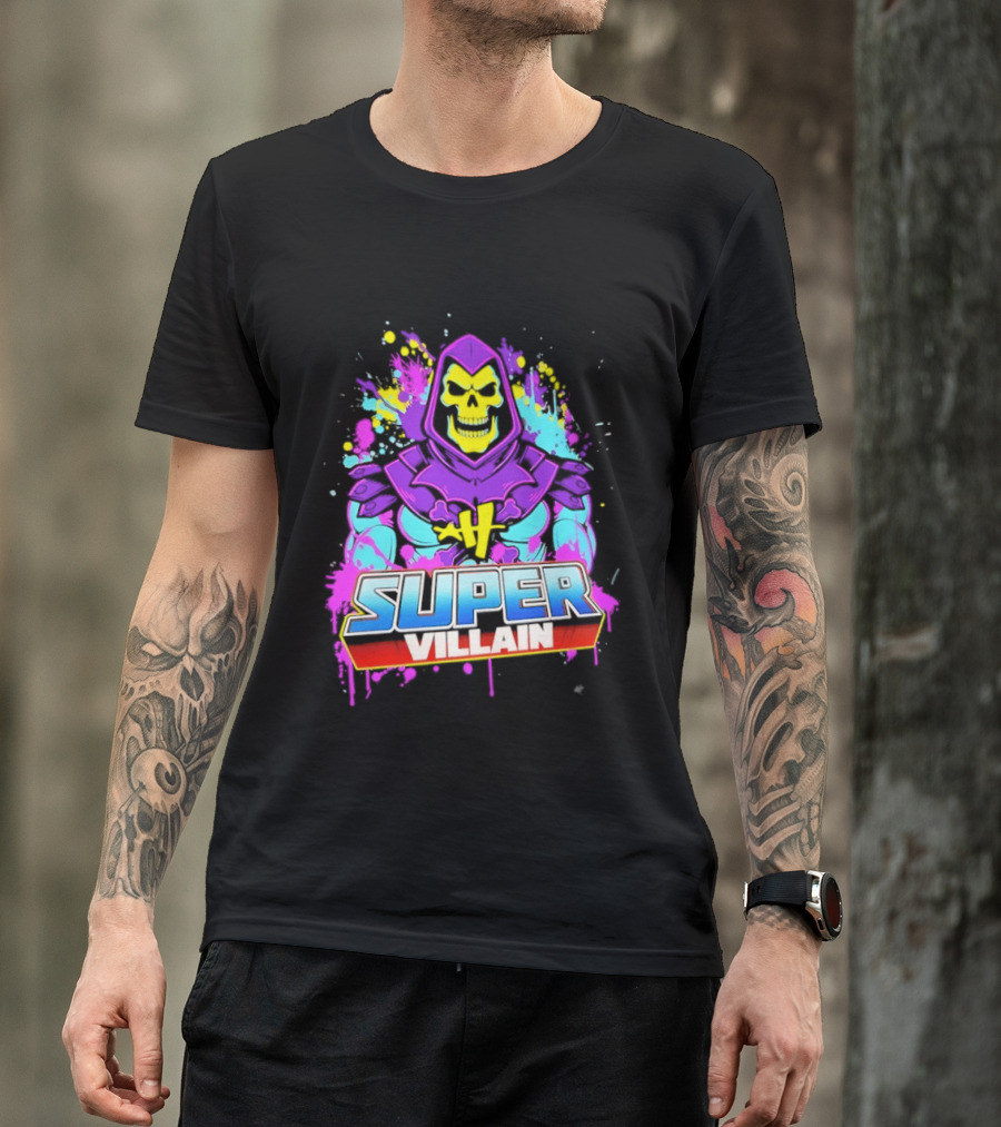 Skeletor Super Villain Masters Of The Universe Colorful Paint Splatter T-Shirt