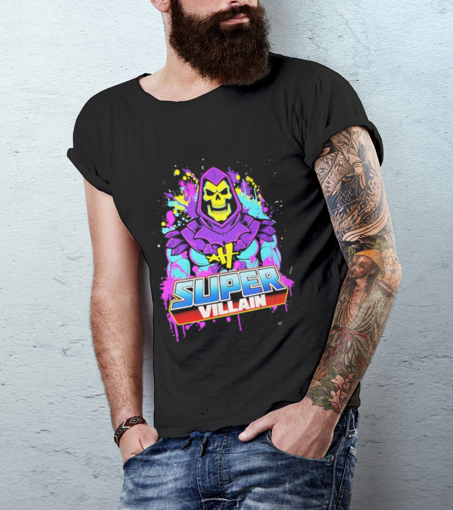 Skeletor Super Villain Masters Of The Universe Colorful Paint Splatter T-Shirt