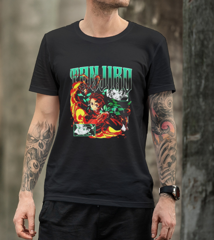 Tanjiro Kamado Flames Demon Slayer Anime Kimetsu No Yaiba T-Shirt