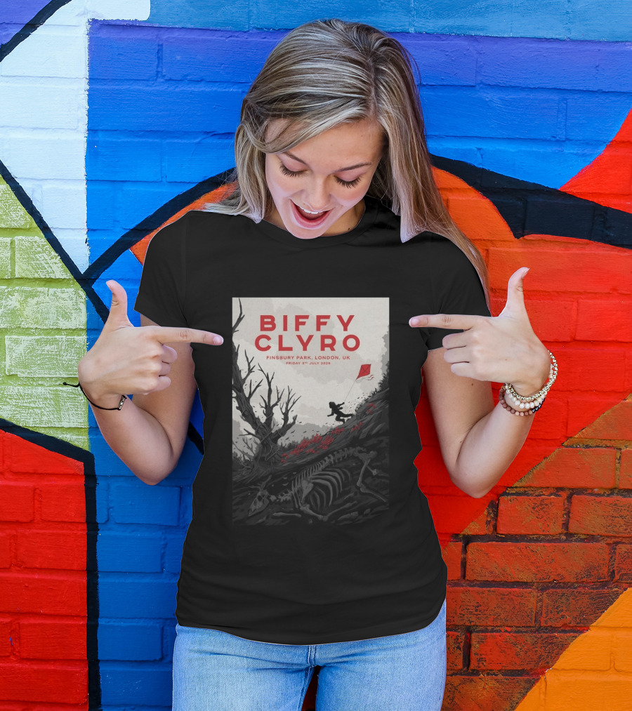 Biffy Clyro Finsbury Park London UK July 3 2026 Kite Skeleton T-Shirt