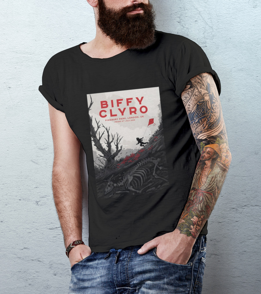 Biffy Clyro Finsbury Park London UK July 3 2026 Kite Skeleton T-Shirt