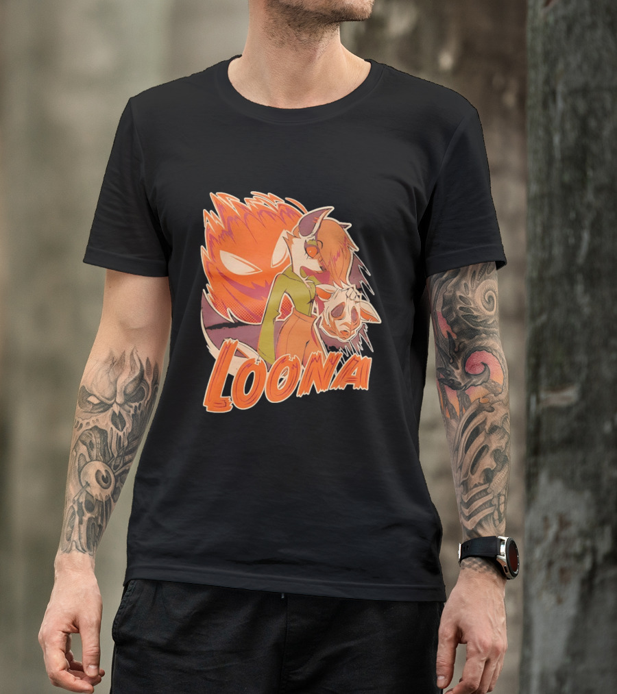 Helluva Boss Loona Hellhound Holding Mask T-Shirt