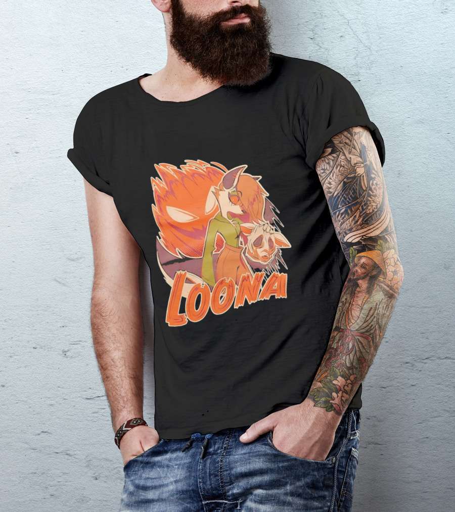Helluva Boss Loona Hellhound Holding Mask T-Shirt