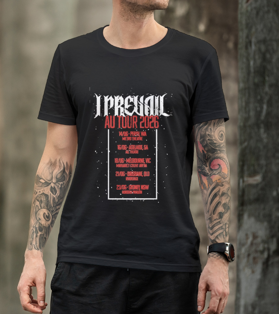 I Prevail AU Tour 2026 Adelaide Melbourne Brisbane Enmore Theatre T-Shirt