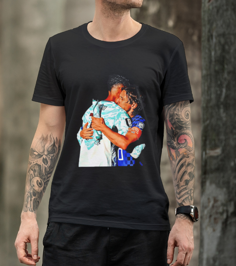 Modric Ronaldo Embrace Croatia Portugal Football Unity T-Shirt