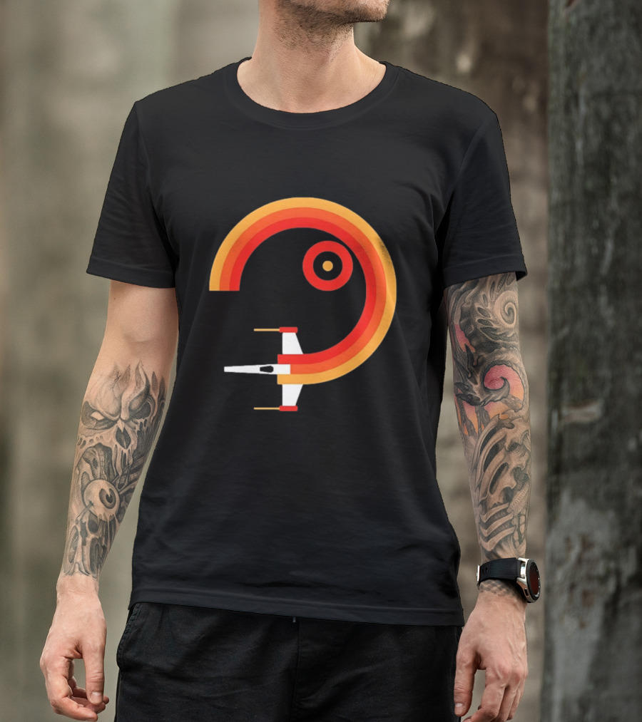 Star Wars X Wing Retro Sunset Circle T-Shirt