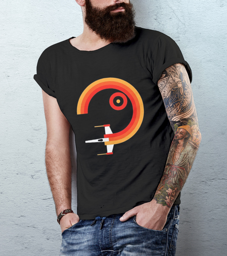 Star Wars X Wing Retro Sunset Circle T-Shirt