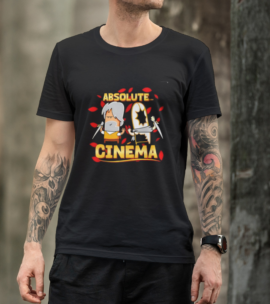 Absolute Cinema Movie Film Reaction Characters With Swords T-Shirt