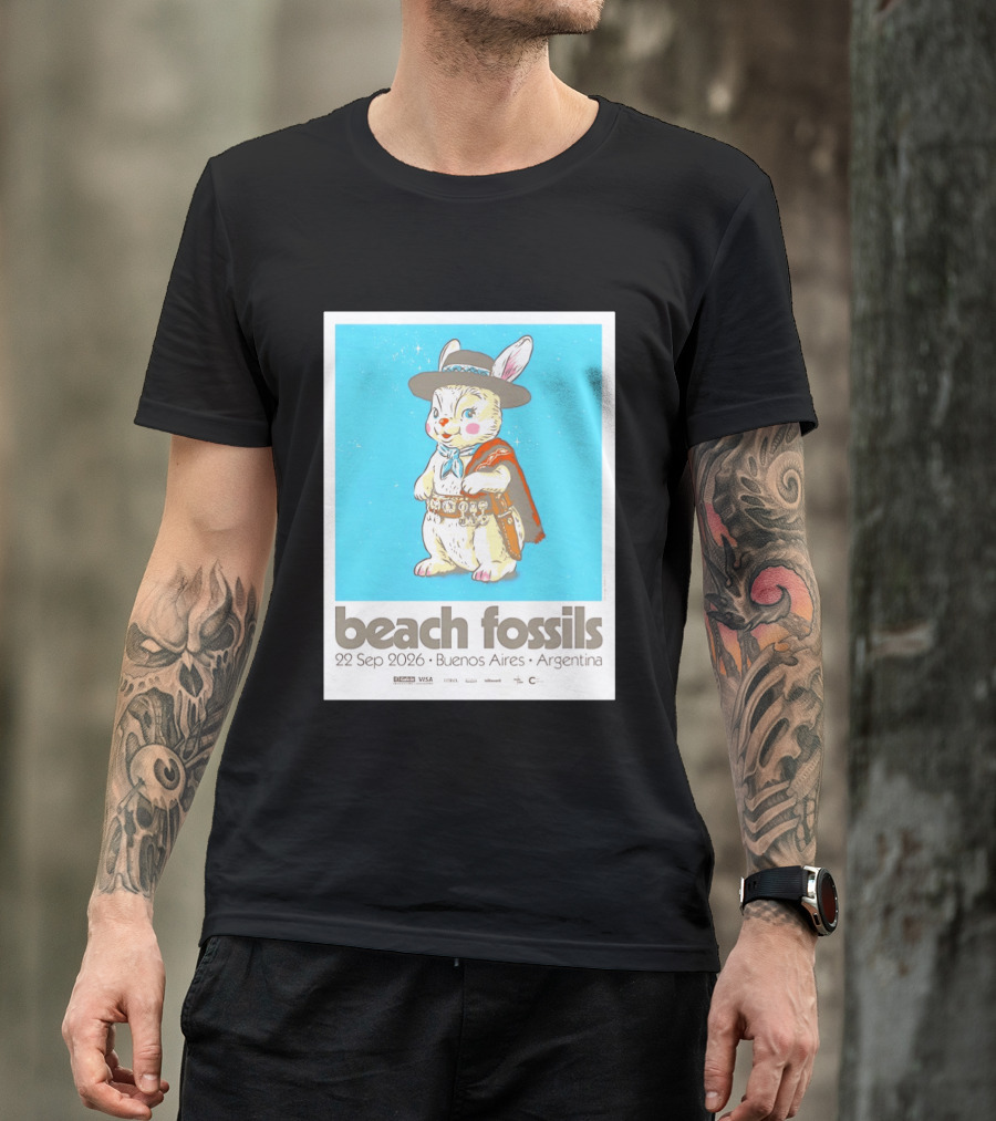 Beach Fossils 22 Sep 2026 Rabbit Poncho Buenos Aires Argentina T-Shirt