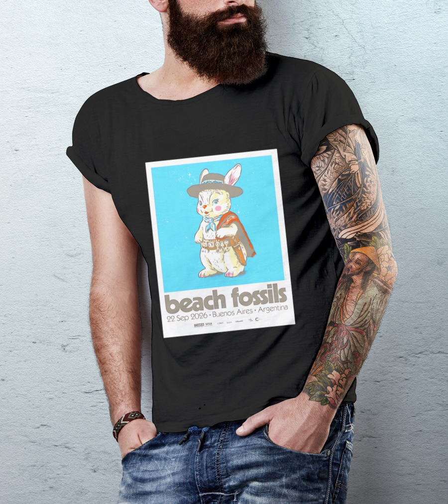 Beach Fossils 22 Sep 2026 Rabbit Poncho Buenos Aires Argentina T-Shirt