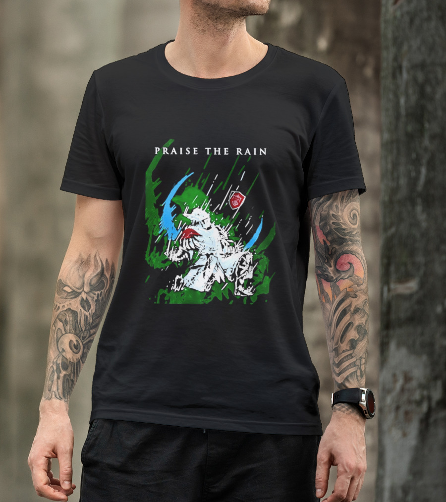 Praise The Rain Warrior Energetic Green And Blue Splash T-Shirt