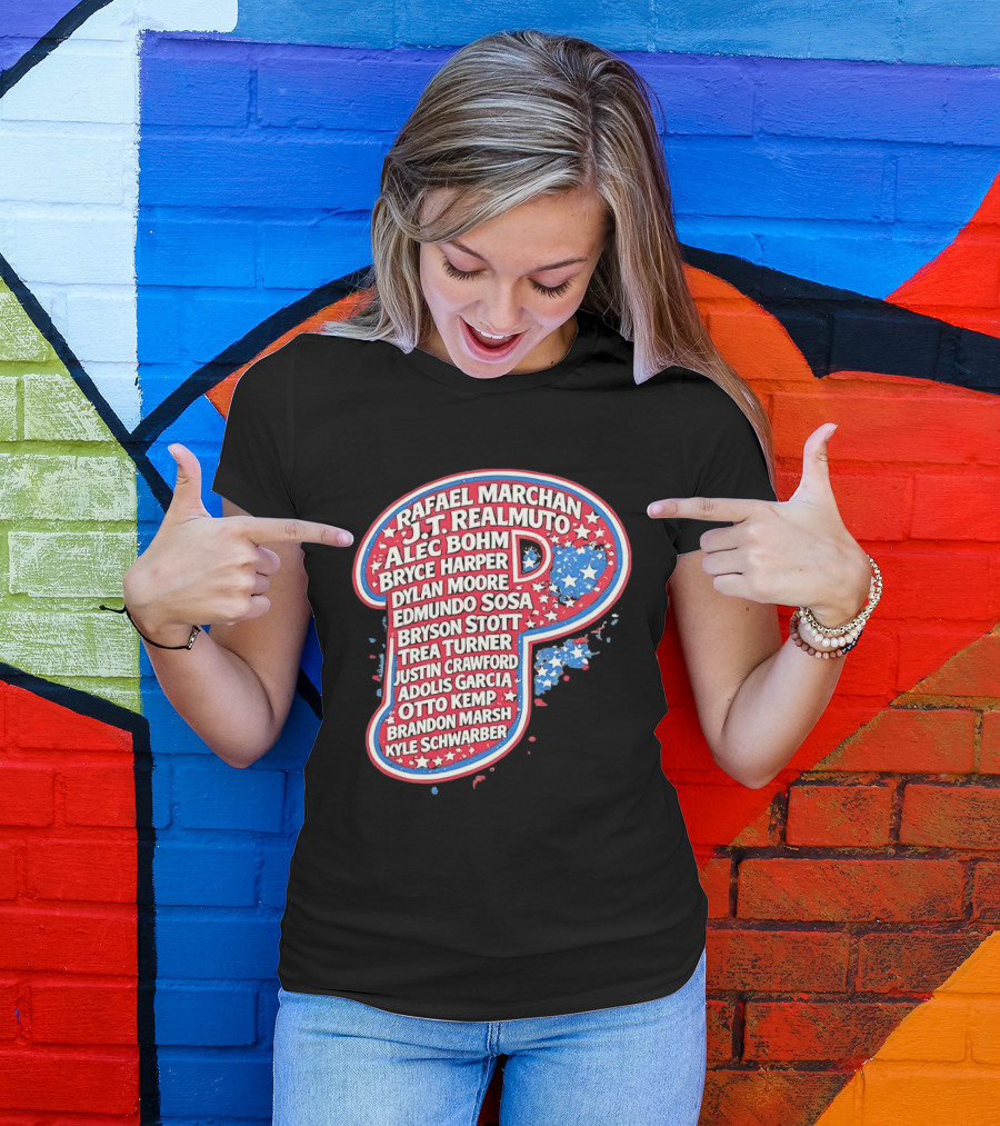 Rafael Marchan JT Realmuto Alec Bohm Bryce Harper Philadelphia Phillies T-Shirt