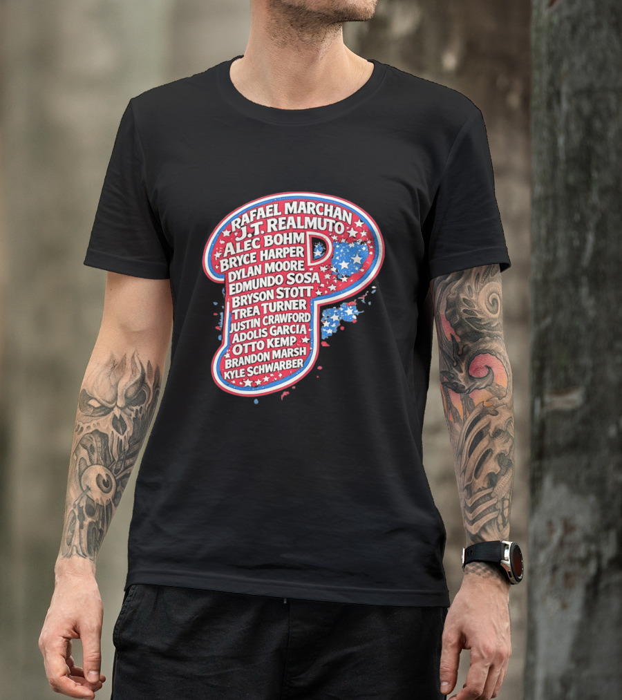 Rafael Marchan JT Realmuto Alec Bohm Bryce Harper Philadelphia Phillies T-Shirt