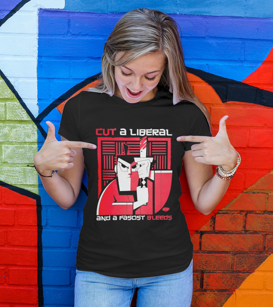 Samurai Jack Cut A Liberal And A Fascist Bleeds Political Art Image T-Shirt