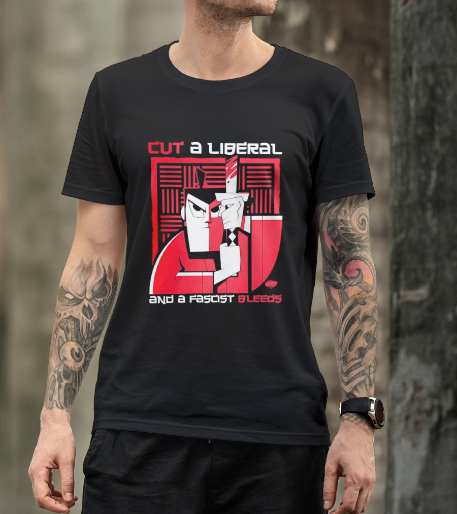Samurai Jack Cut A Liberal And A Fascist Bleeds Political Art Image T-Shirt