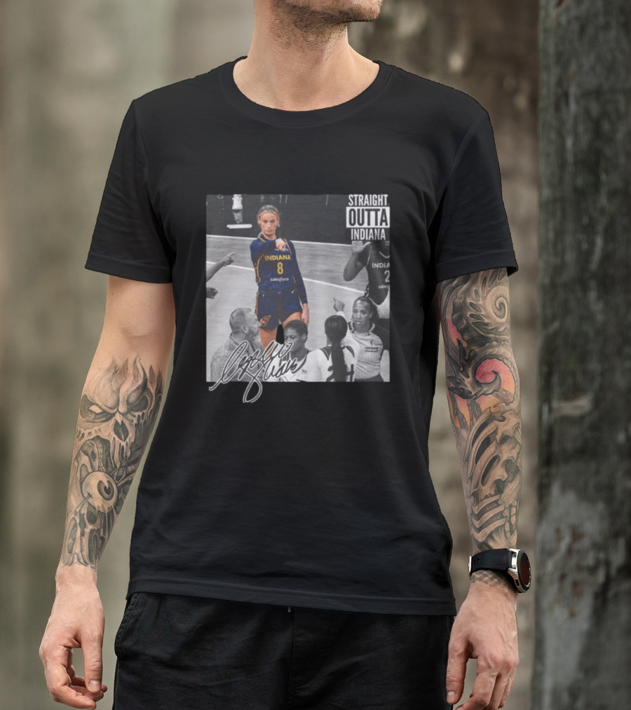 Sophie Cunningham Straight Outta Indiana Indiana Fever T-Shirt