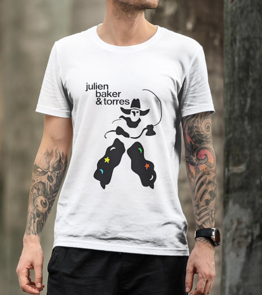 Julien Baker And Torres Cowboy Figure With Colorful Star Accents T-Shirt