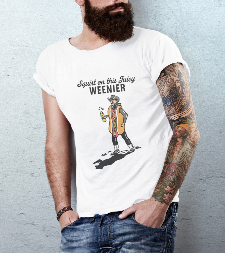 Squirt On This Juicy Weenie Cowboy Hot Dog Costume T-Shirt