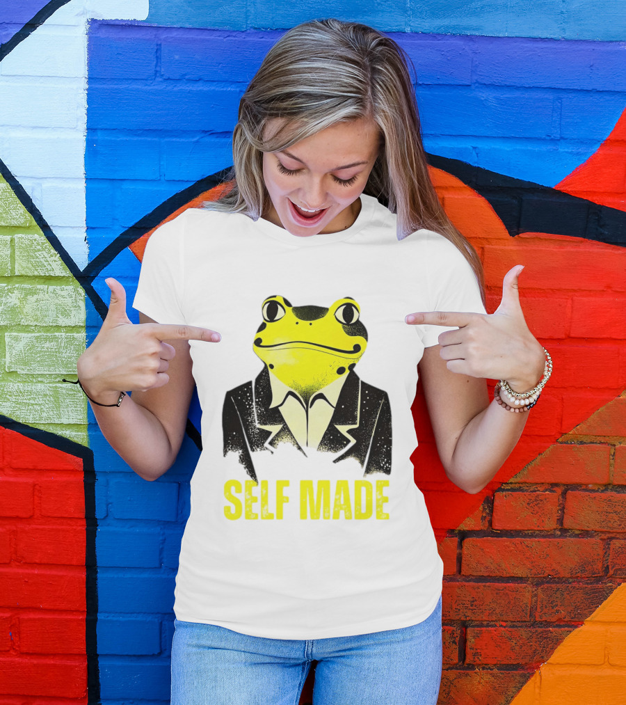 Frog In Business Suit Self Made T-Shirt