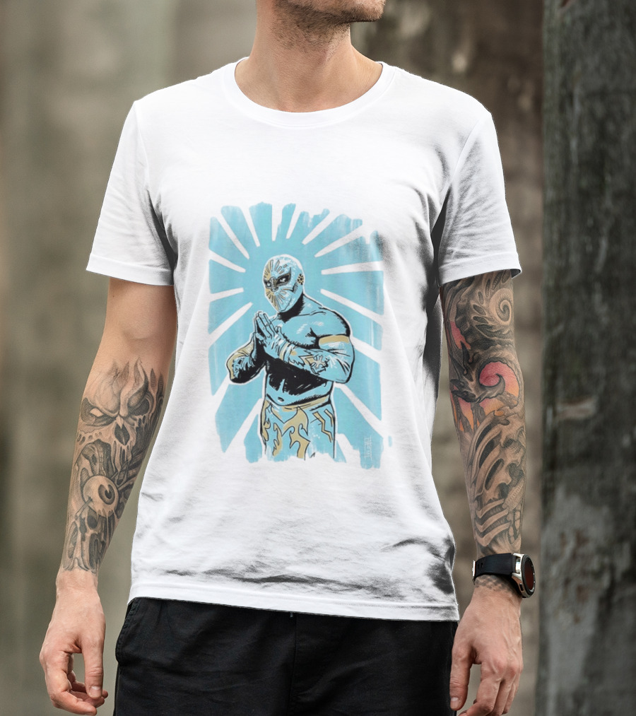 Místico Lucha Libre Wrestler CMLL Wrestling Masked Starburst T-Shirt