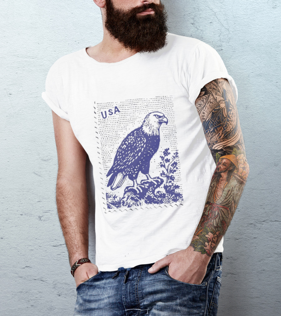 USA Bald Eagle Stamp Patriotic T-Shirt