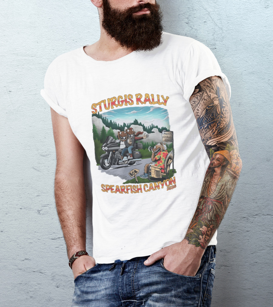Sturgis Rally 2020 Squirrels Riding Motorcycle Spearfish Canyon T-Shirt