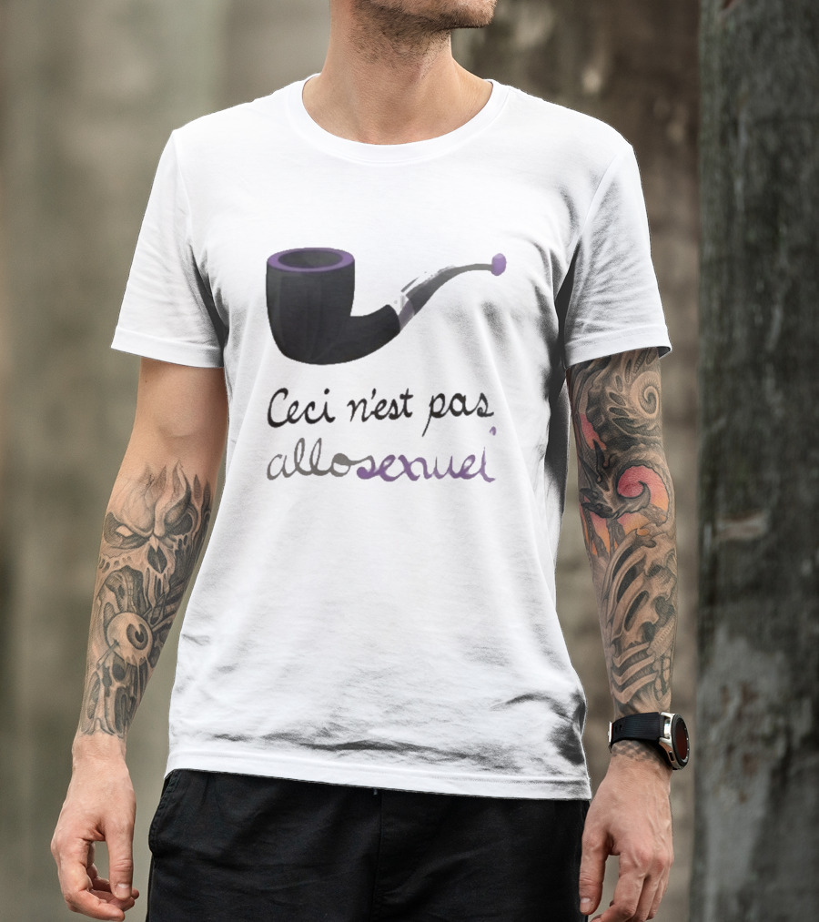 Ceci N'est Pas Allosexeuel Pipe Treachery Of Images T-Shirt
