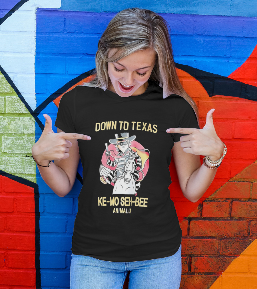 Down To Texas Ke Mo Seh Bee Animalia Bandit T-Shirt
