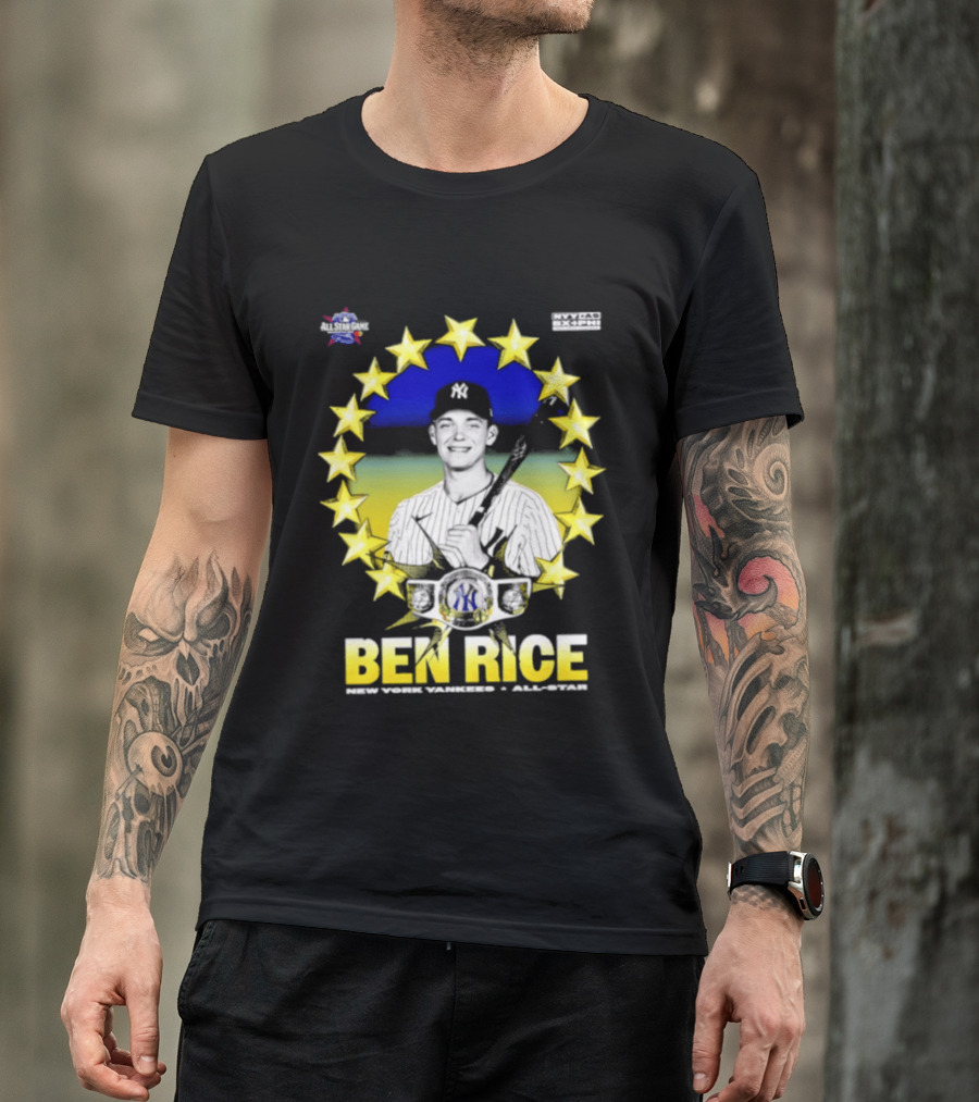 Ben Rice New York Yankees All Star Baseball Player MLB Stars T-Shirt