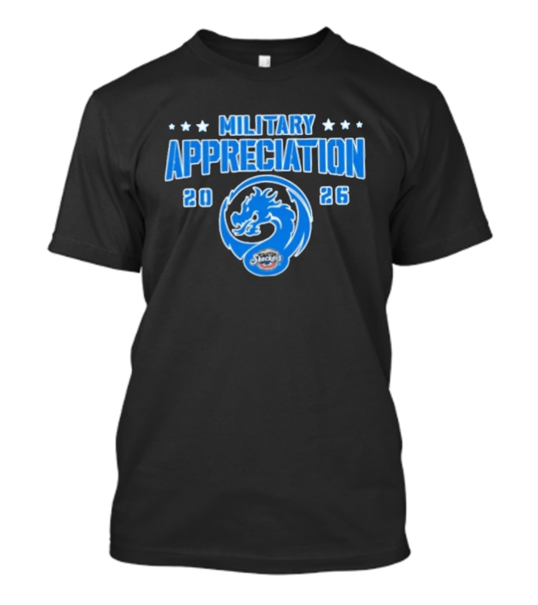 Biloxi Shuckers Military Appreciation 2026 Dragon Team Event T-Shirt