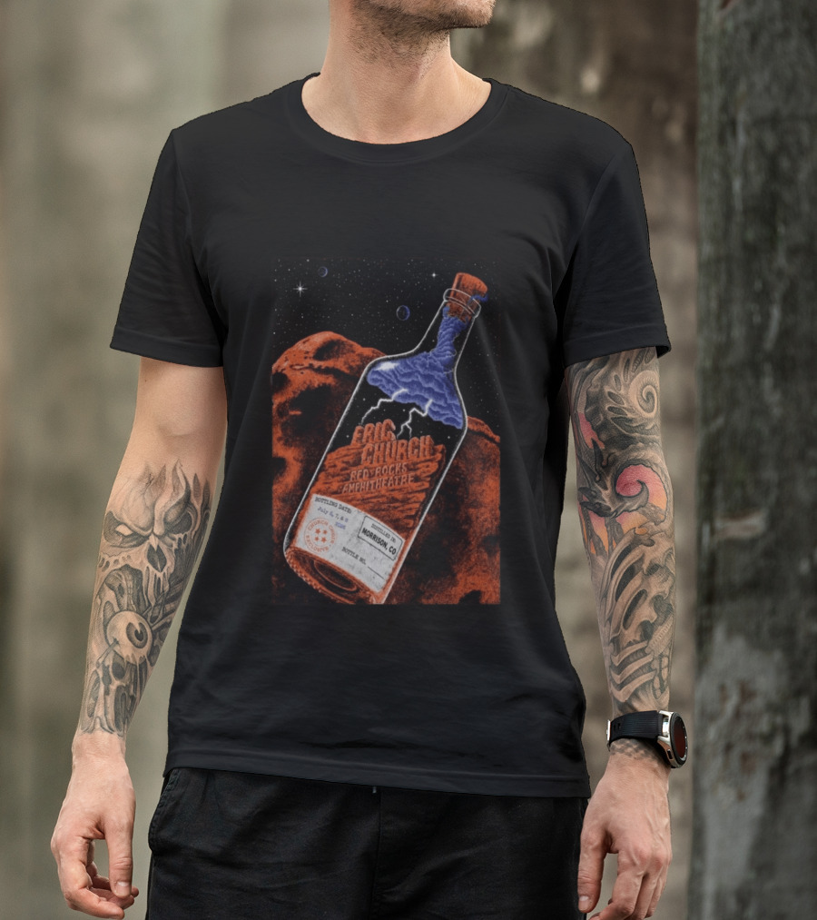 Eric Church Red Rocks Amphitheatre July 8 2026 Morrison CO Bottle T-Shirt