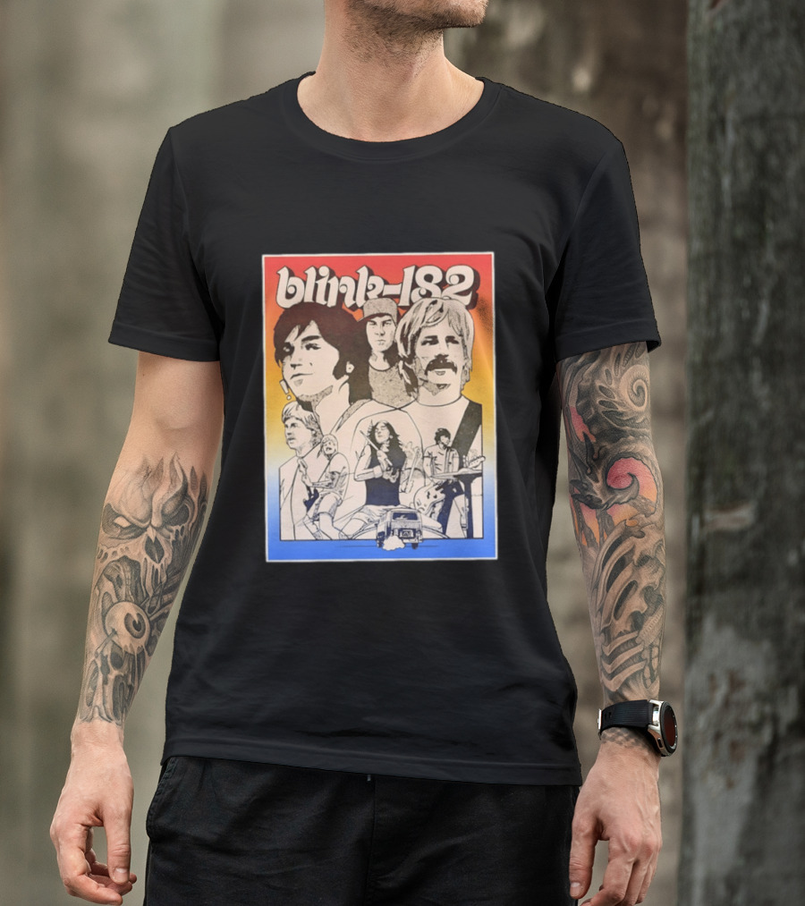 Blink 182 Band Members Pop Punk Collage T-Shirt