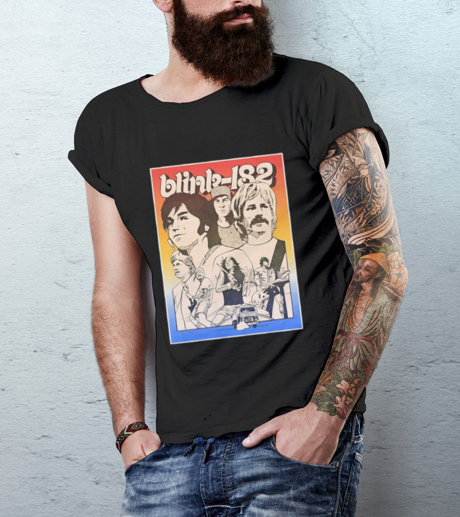 Blink 182 Band Members Pop Punk Collage T-Shirt
