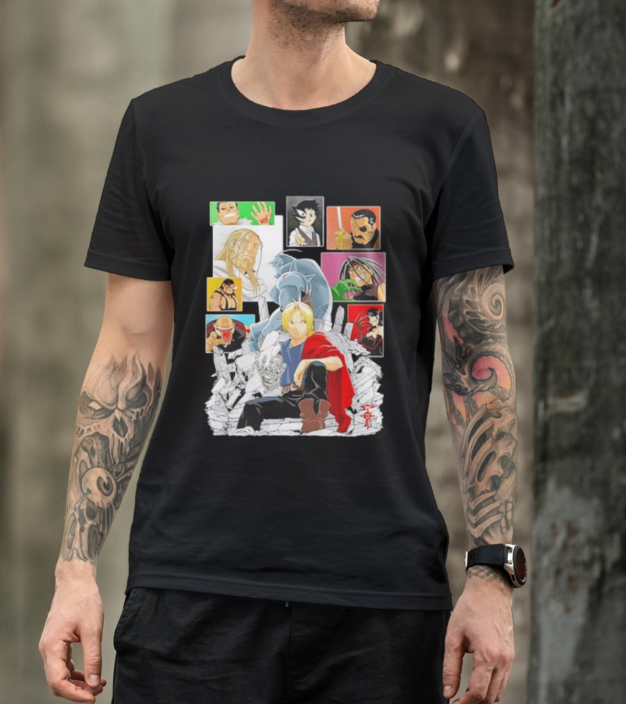 Fullmetal Alchemist Iconic Characters Edward Elric And Alphonse Collage T-Shirt
