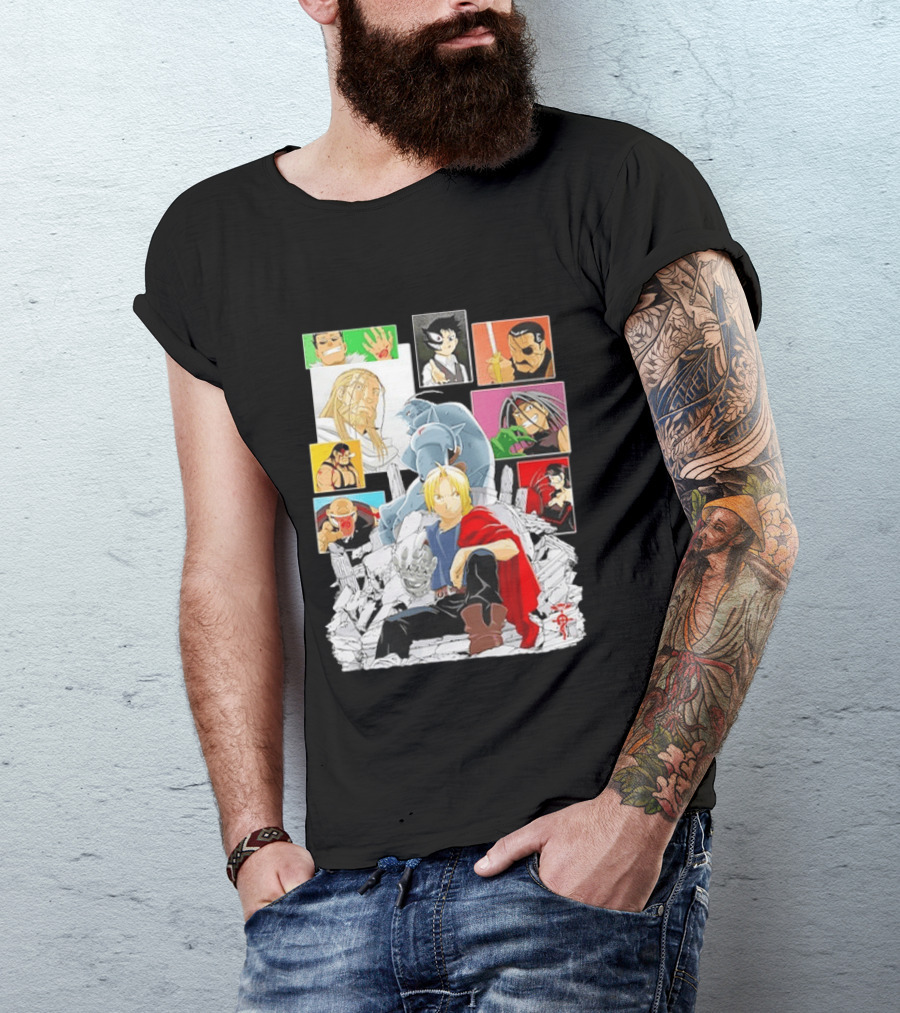 Fullmetal Alchemist Iconic Characters Edward Elric And Alphonse Collage T-Shirt