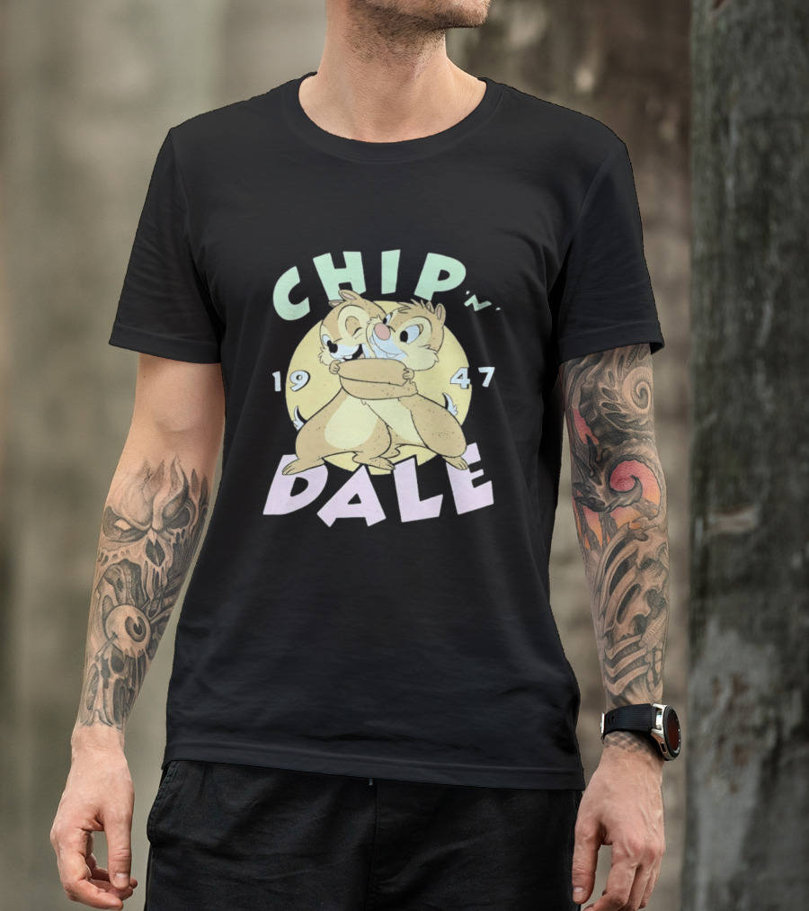 Chip N Dale 1947 Disney Characters Hugging T-Shirt