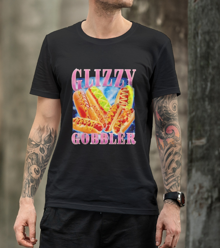 Glizzy Gobbler Hot Dogs Space Galaxy Food Extravaganza T-Shirt